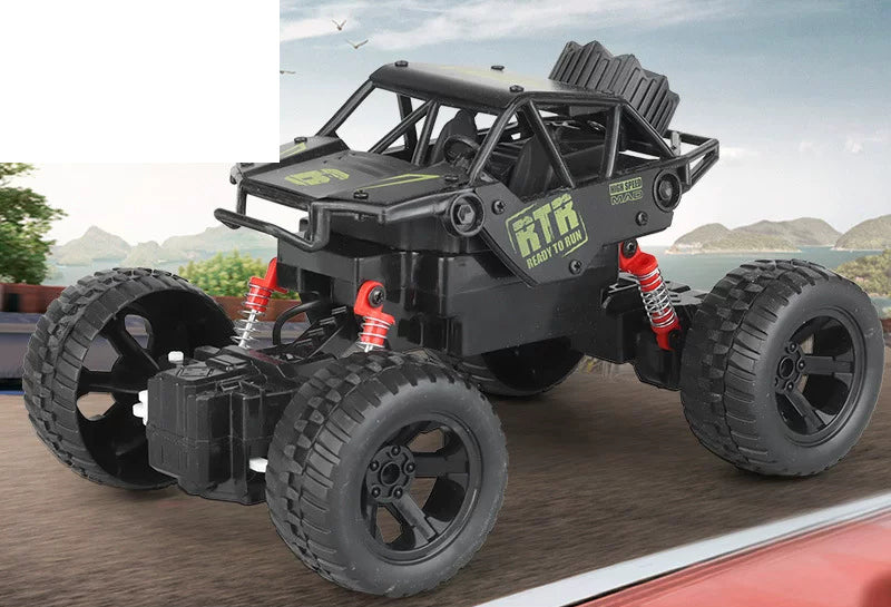 Compact 2WD RC Crawler - Black or Red: Black compact RTR-graphic RC crawler body