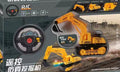One tracked excavator and round controller in the actual retail-window contents.