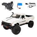 White open-bed pickup with controller,battery andUSBcable