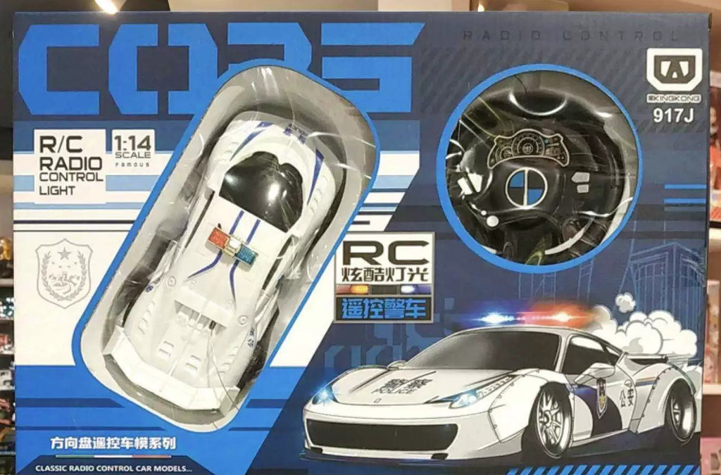 One white police-style car and wheel controller in a source917J retail kit.