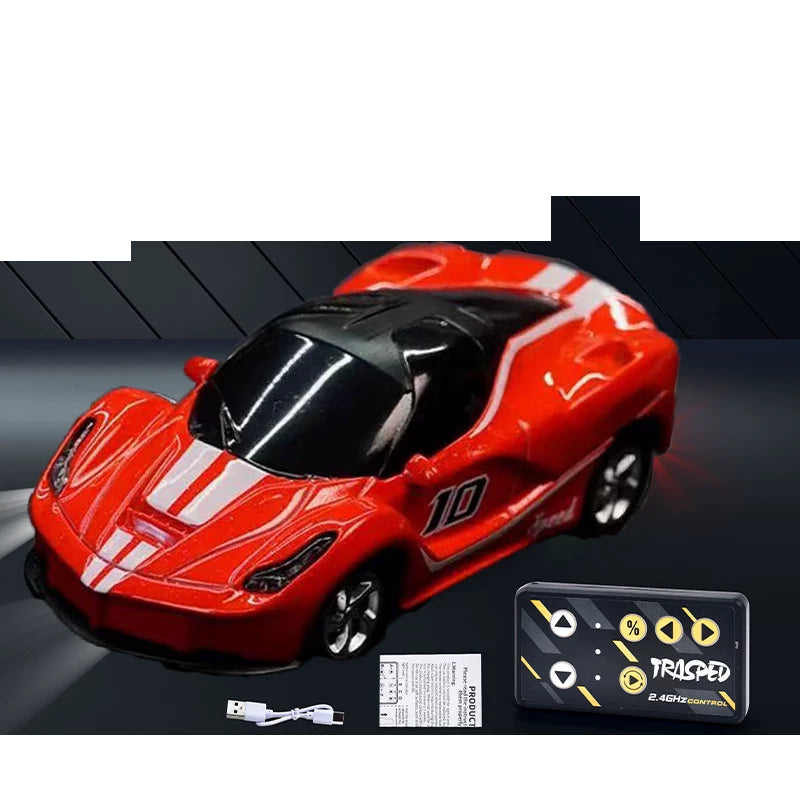 Mini RC Supercar - Red or White: Red mini RC car and mini controller; package version selected separately