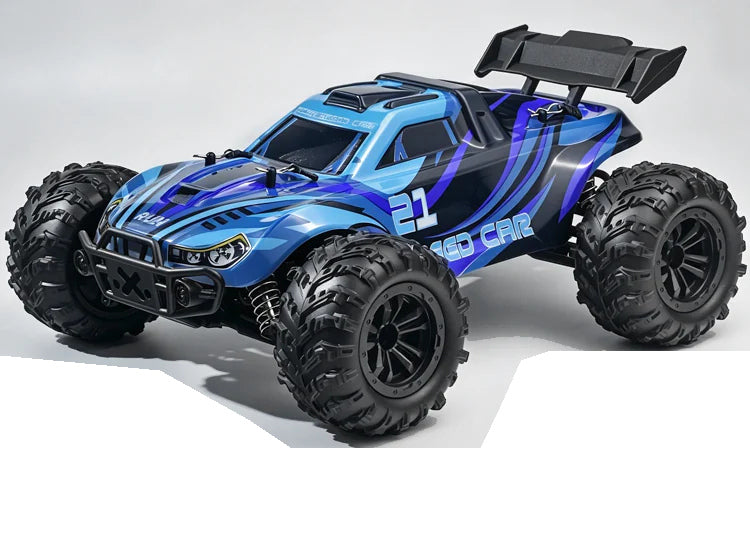 Blue Blue 21-graphic RC monster truck, body appearance; battery and shock package selected separately