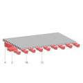 Original source diagram of gray guardrails and red supports, with component-count pointers.
