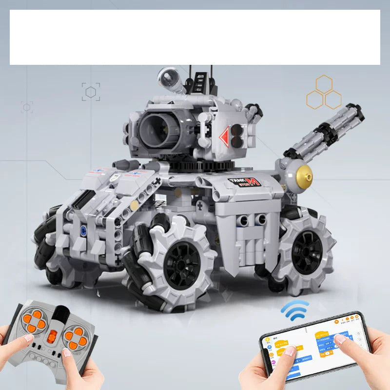 Futuristic RC Brick Rover - 501 Pieces: Assembled reference model for the exact 501-piece building kit.