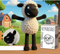 Sheep Plush Figure with Removable Hat: Standalone sheep plush figure with the source removable-hat inset.