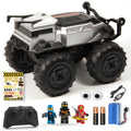Small Silver RC Car with Figure Accessories: Exact silver RC body with its controller, battery, USB cable and source gift accessories.