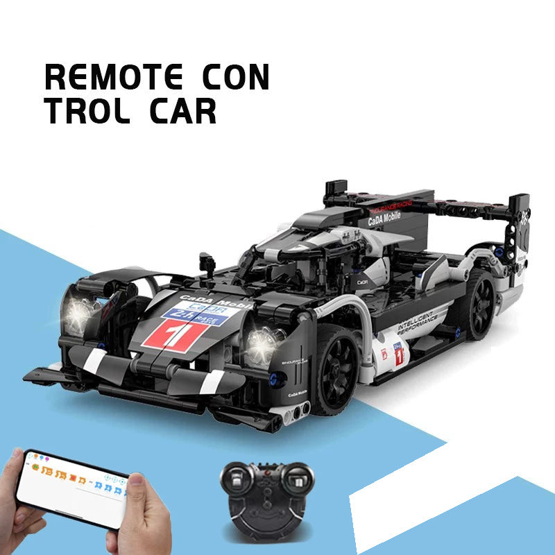 Formula-Style RC Brick Car - 427 Pieces: Assembled reference model for the exact 427-piece building kit.