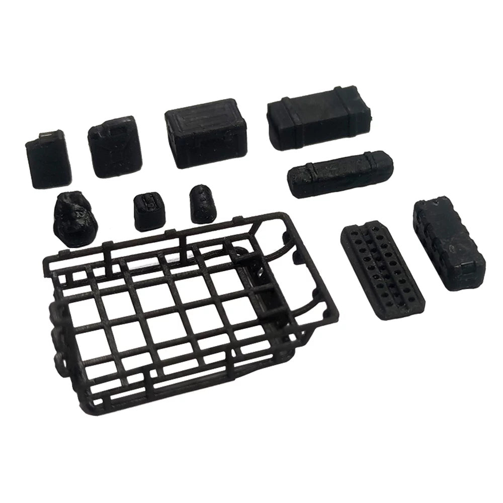 Roof rack and loose cargo-style decoration pieces.