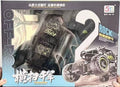 Black crawler with green-accent graphics and its physical gamepad controller in the source top retail kit.
