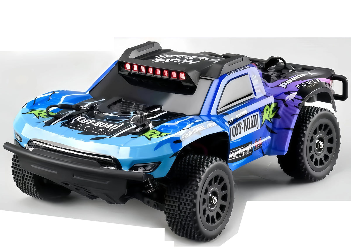 Blue-Purple Q130C RC short-course truck, body appearance; battery and shock package selected separately
