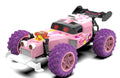 Pink RC Hot-Rod Toy Car: Pink hot-rod body with purple wheels from the exact source illustration.