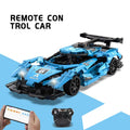 Blue RC Brick Sports Car - 419 Pieces: Assembled reference model for the exact 419-piece building kit.