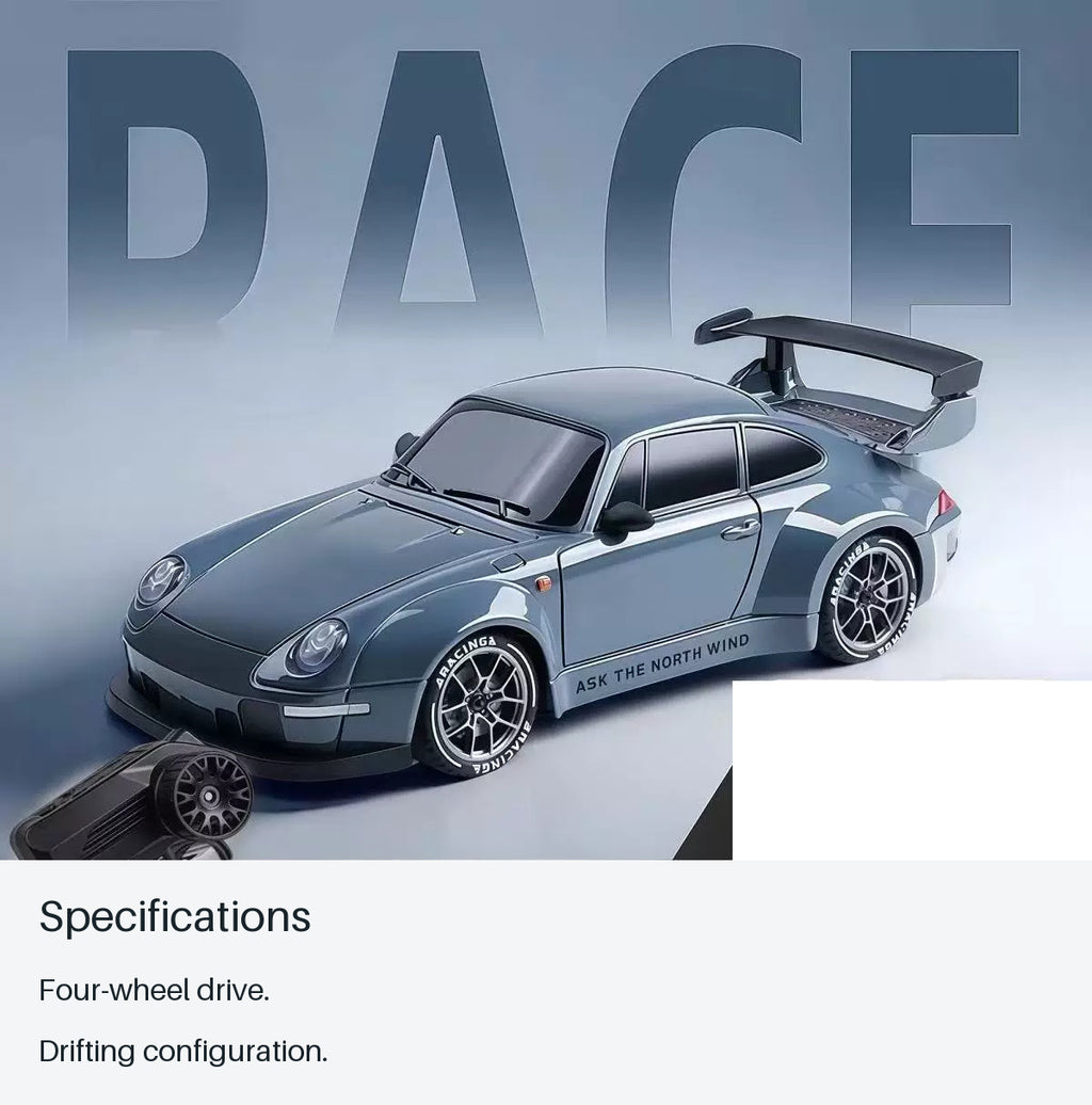 Gray 993-Style 4WD RC Drift Coupe - specifications from source-backed facts