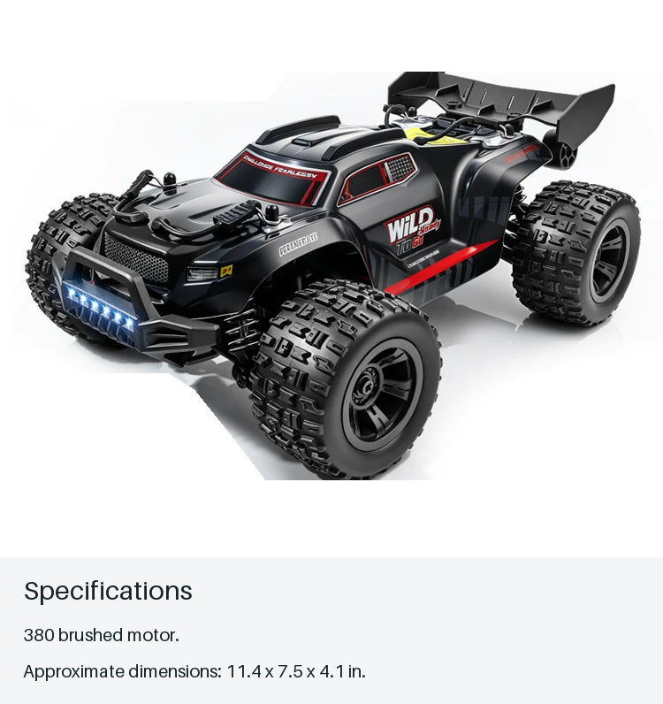 WILD 1:18 Brushed RC Pickup - specifications from source-backed facts