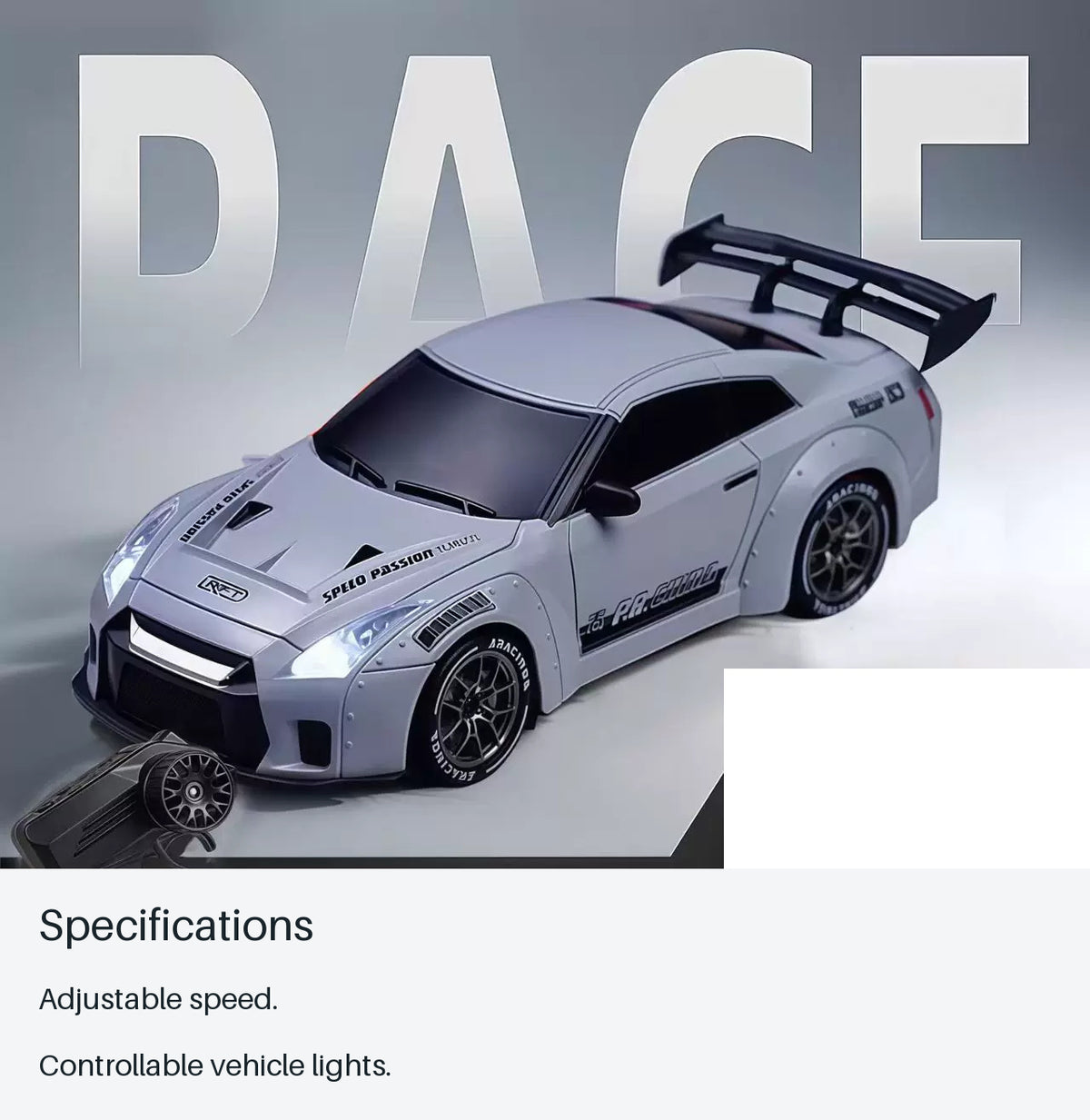 Gray GT-R-Style RC Coupe - specifications from source-backed facts