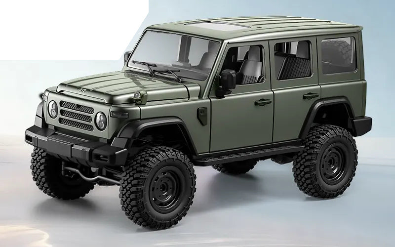 Green MN212 BJ212-style straight-axle RC SUV body
