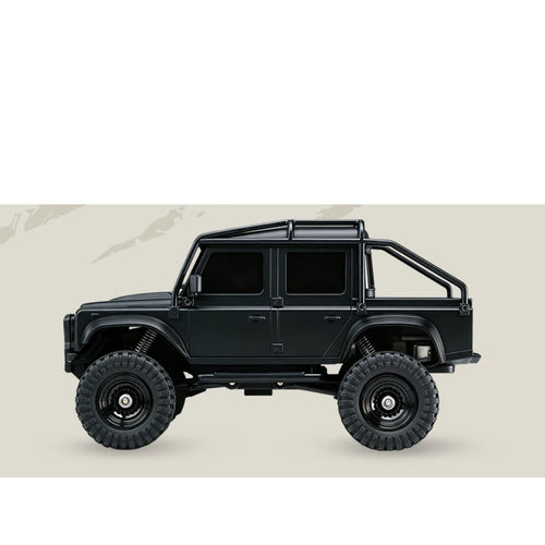 Side view of the black 1:43 Defender 110 RC SUV