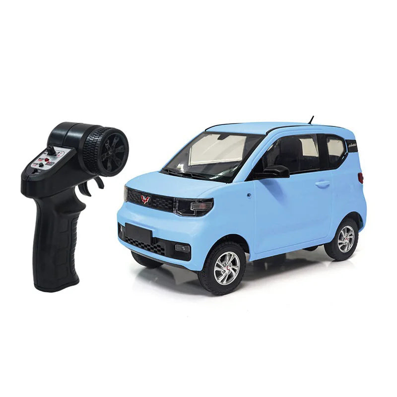 Mini EV RC City Car - Standard and Graphic Packages: Blue Mini EV RC city car and pistol-style controller