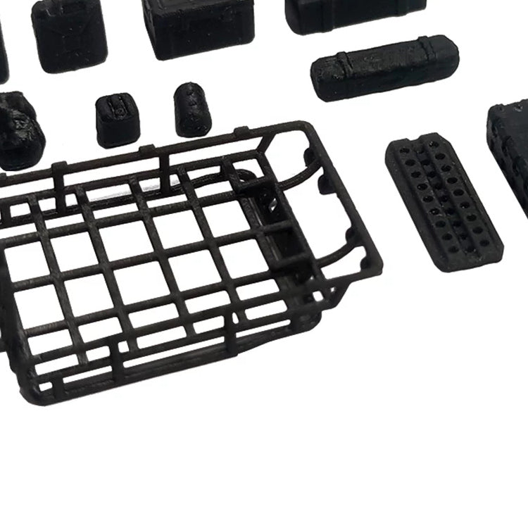 Closer view of the roof-rack lattice and cargo decoration shapes.