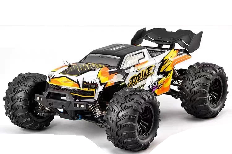Yellow RC off-road pickup, body appearance; selected battery package listed separately