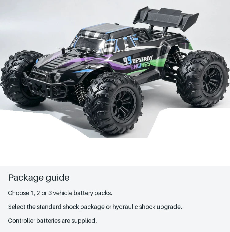 99-Graphic RC Monster Truck - Purple and Green - package guide from source-backed facts