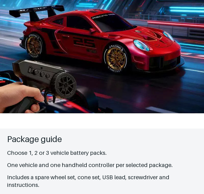 Red 911-Style 4WD RC Drift Coupe - package guide from source-backed facts