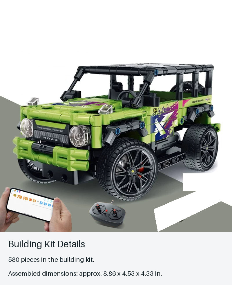 Green RC Brick SUV - 580 Pieces - building kit details