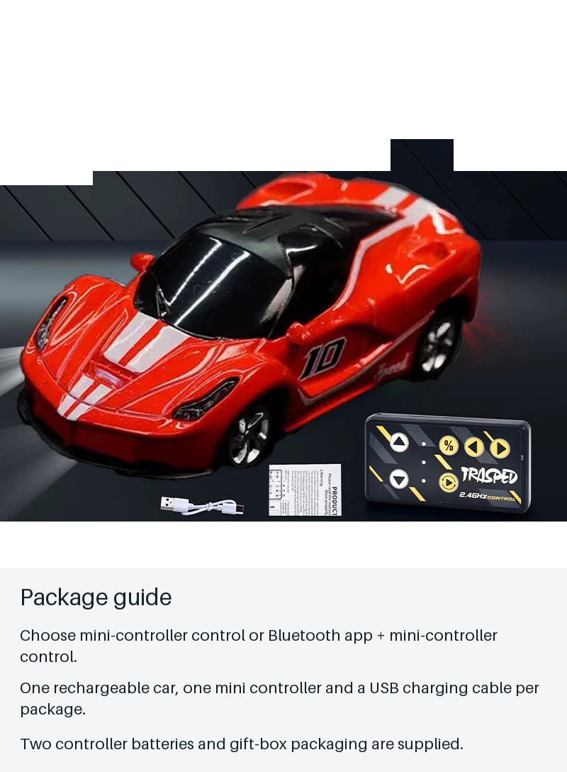 Mini RC Supercar - Red or White - package guide