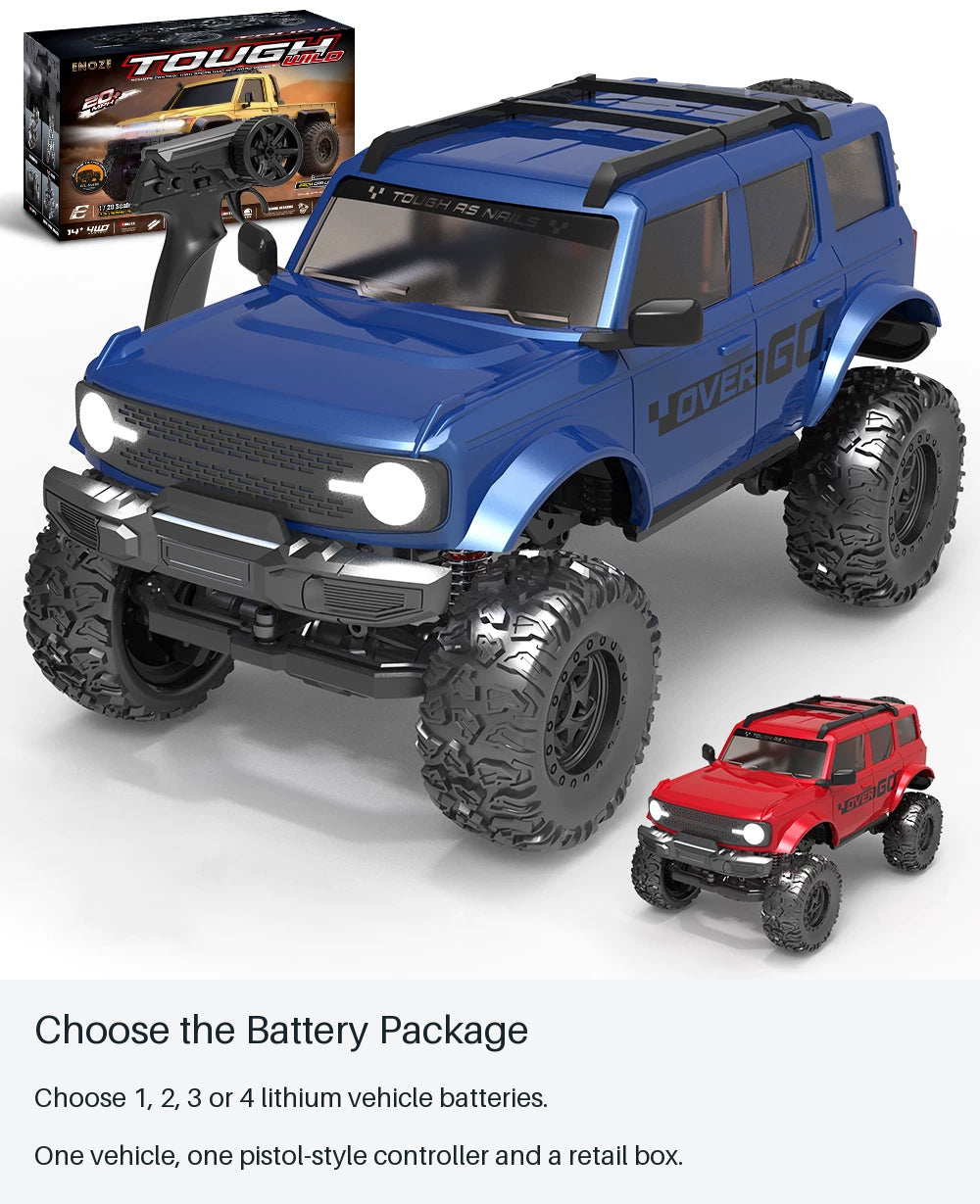 Compact RC SUV in Blue or Red - choose the battery package