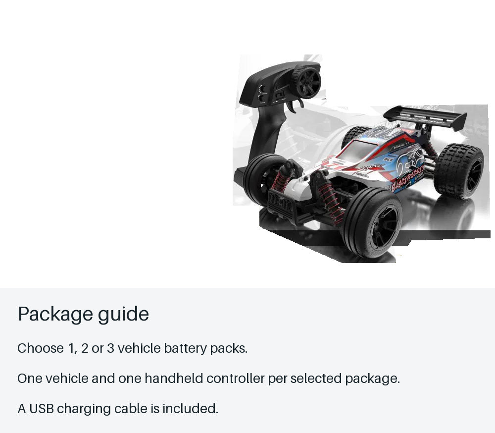 ELECTRICITY 1:18 4WD RC Buggy - package guide from source-backed facts