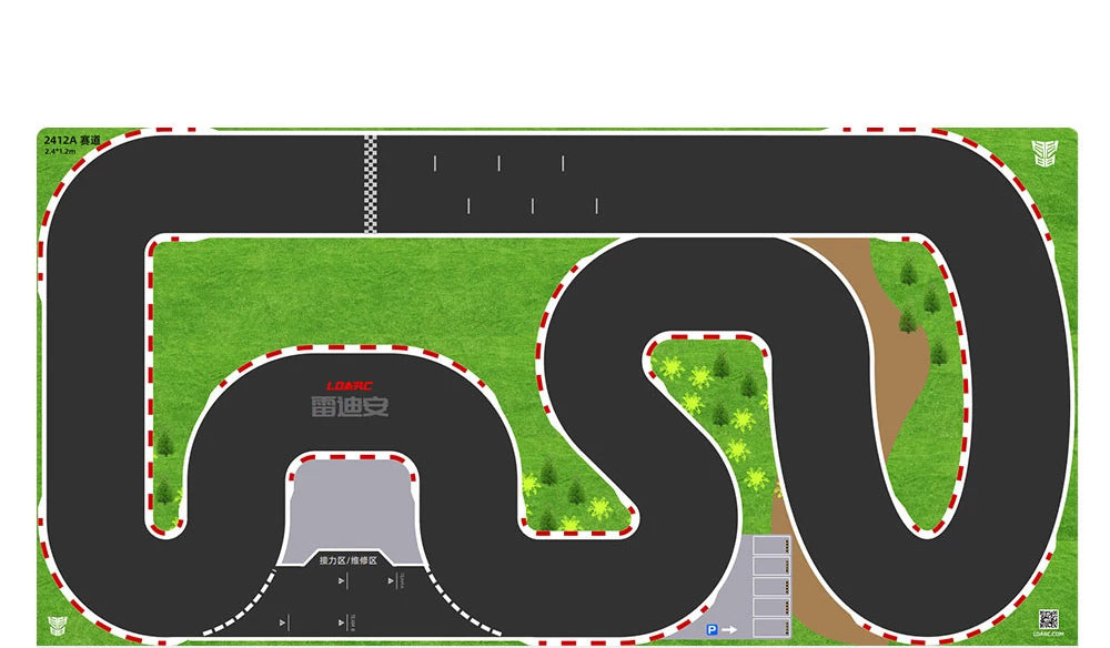 2412A printed RC track-mat layout.