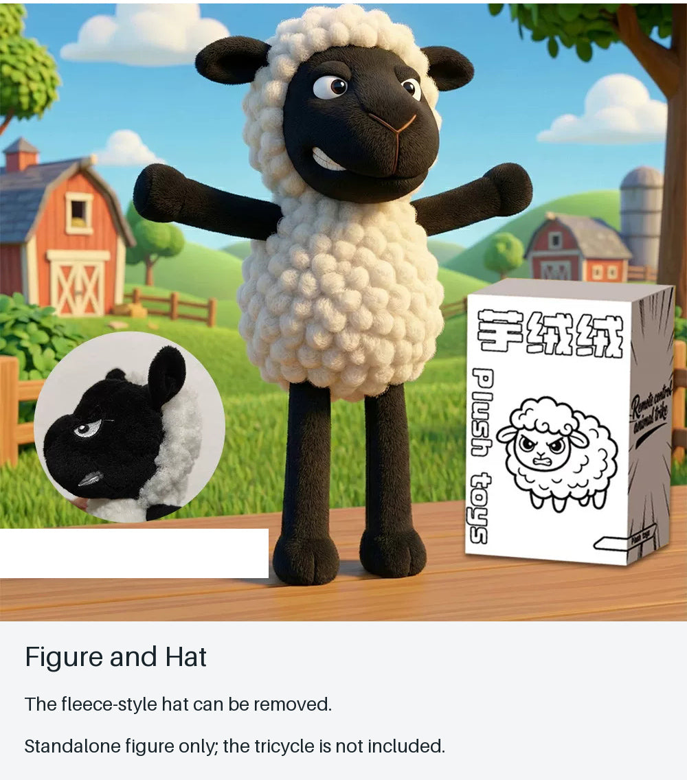 Sheep Plush Figure with Removable Hat - figure and hat