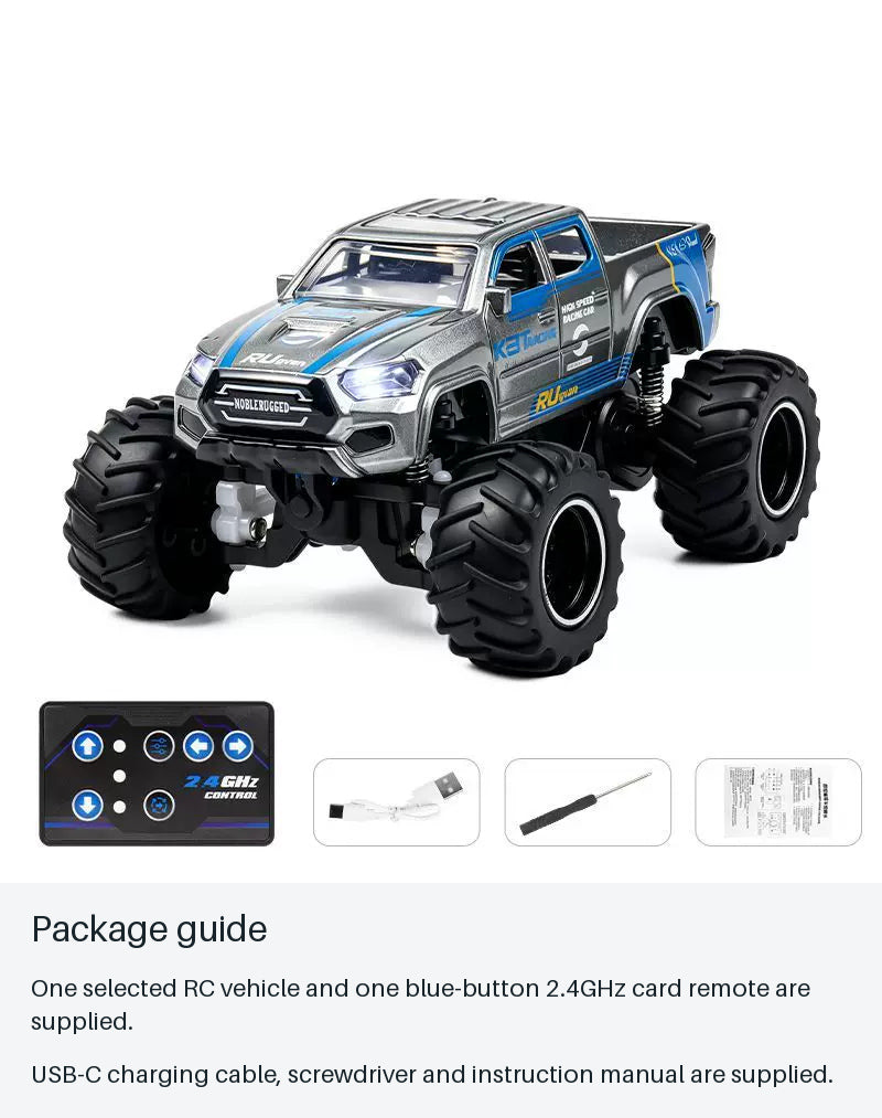 1:64 Modern Mini RC Monster Pickup - package guide