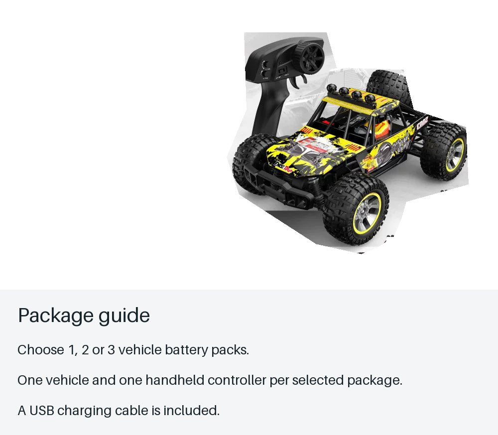 EXTREME 1:10 4WD Desert RC Buggy - package guide from source-backed facts