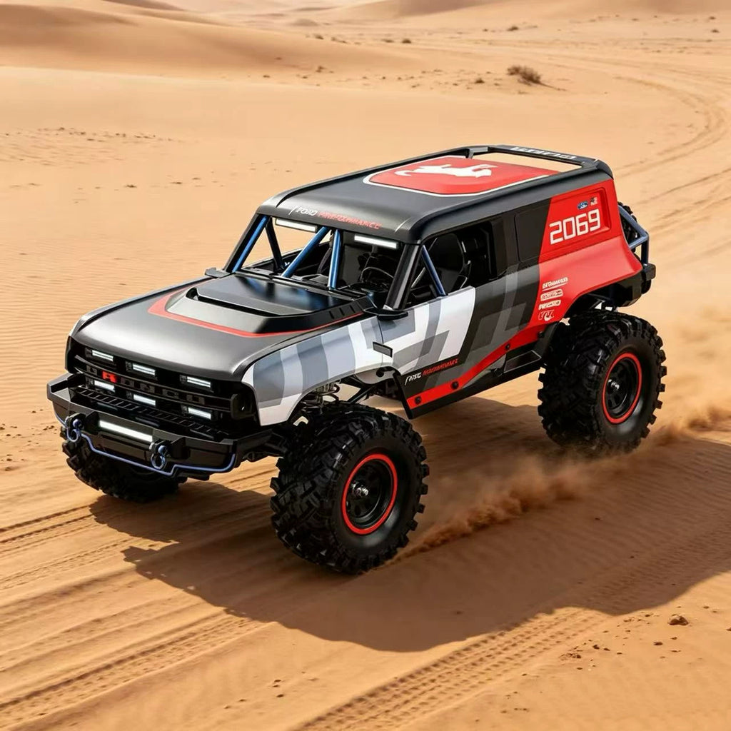 Upper view of the MJX H18P crawler on sand