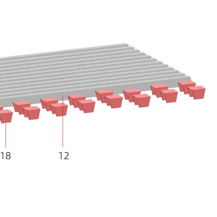 Right-side separate red support shapes and adjacent rail ends, with original count pointers.
