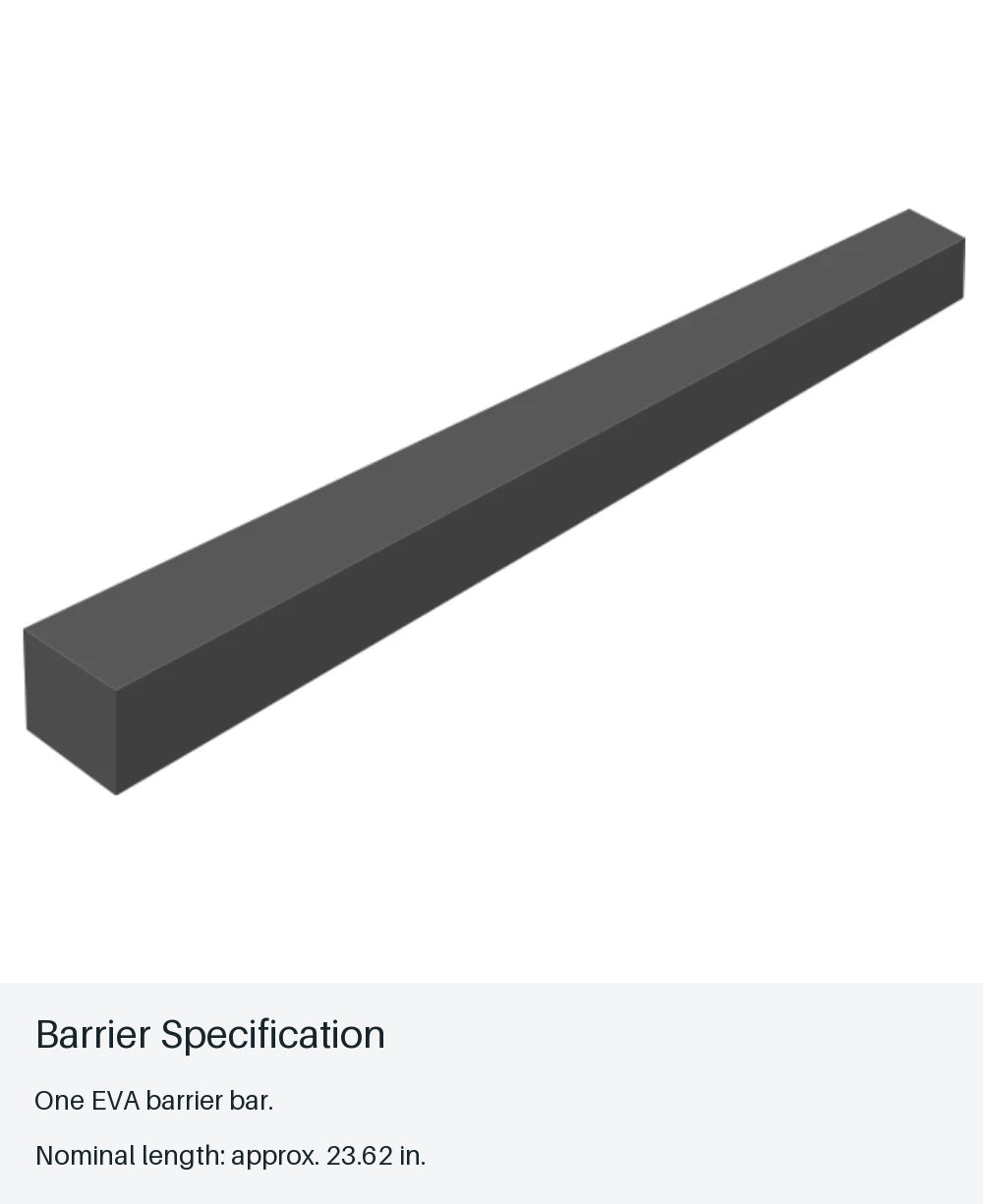 EVA RC Track Barrier Bar - Approx. 23.62 in - barrier specification from source-backed facts