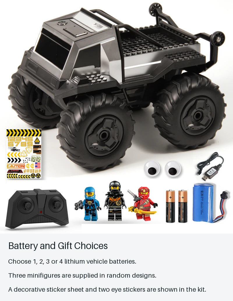 Small Silver RC Pickup with Figure Accessories - battery and gift choices