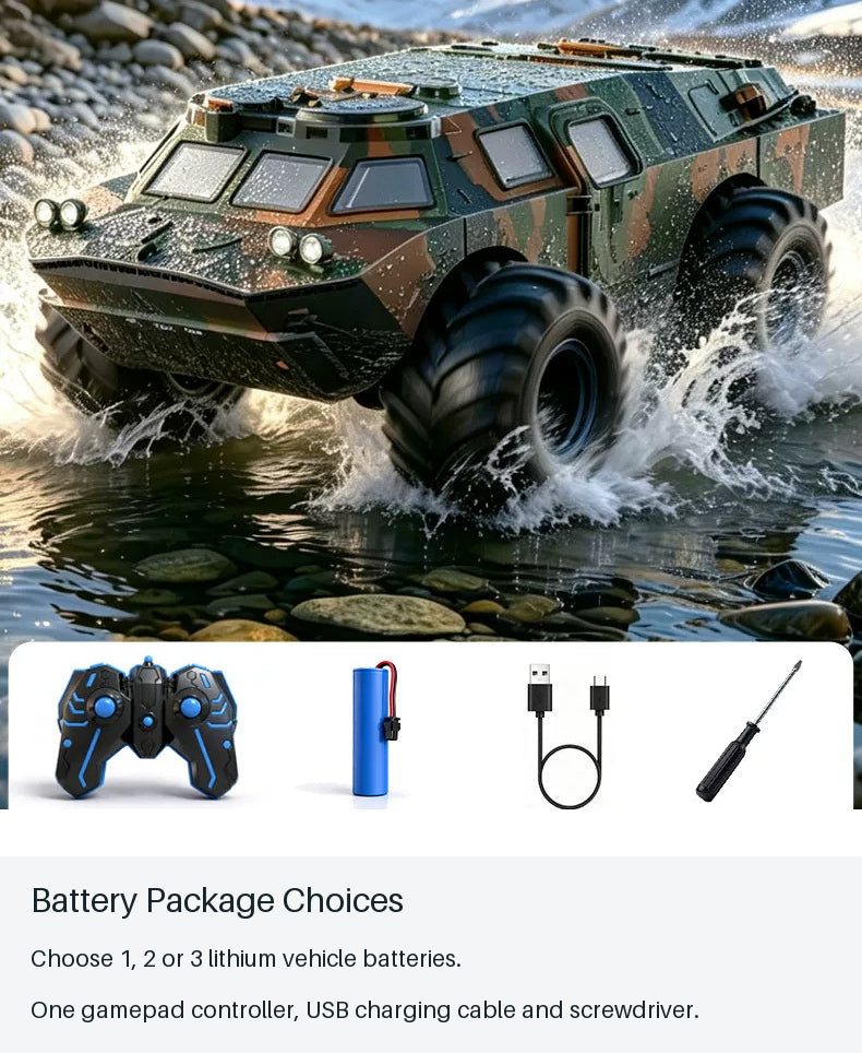 Armored-Style RC Vehicle - battery package choices