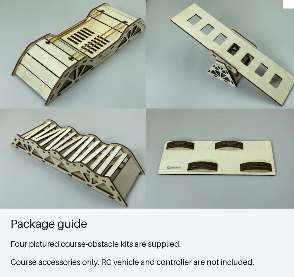 RC Crawler Course Obstacle Set - Four Kits - package guide
