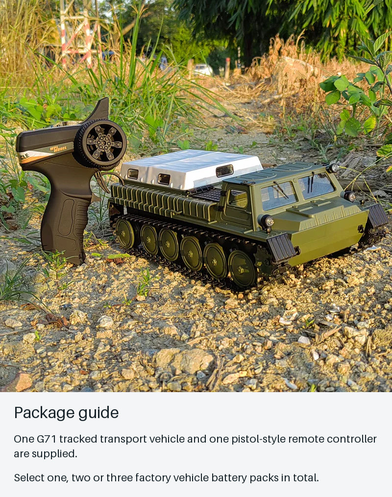 G71 RC Tracked Transporter - Battery Packages - package guide