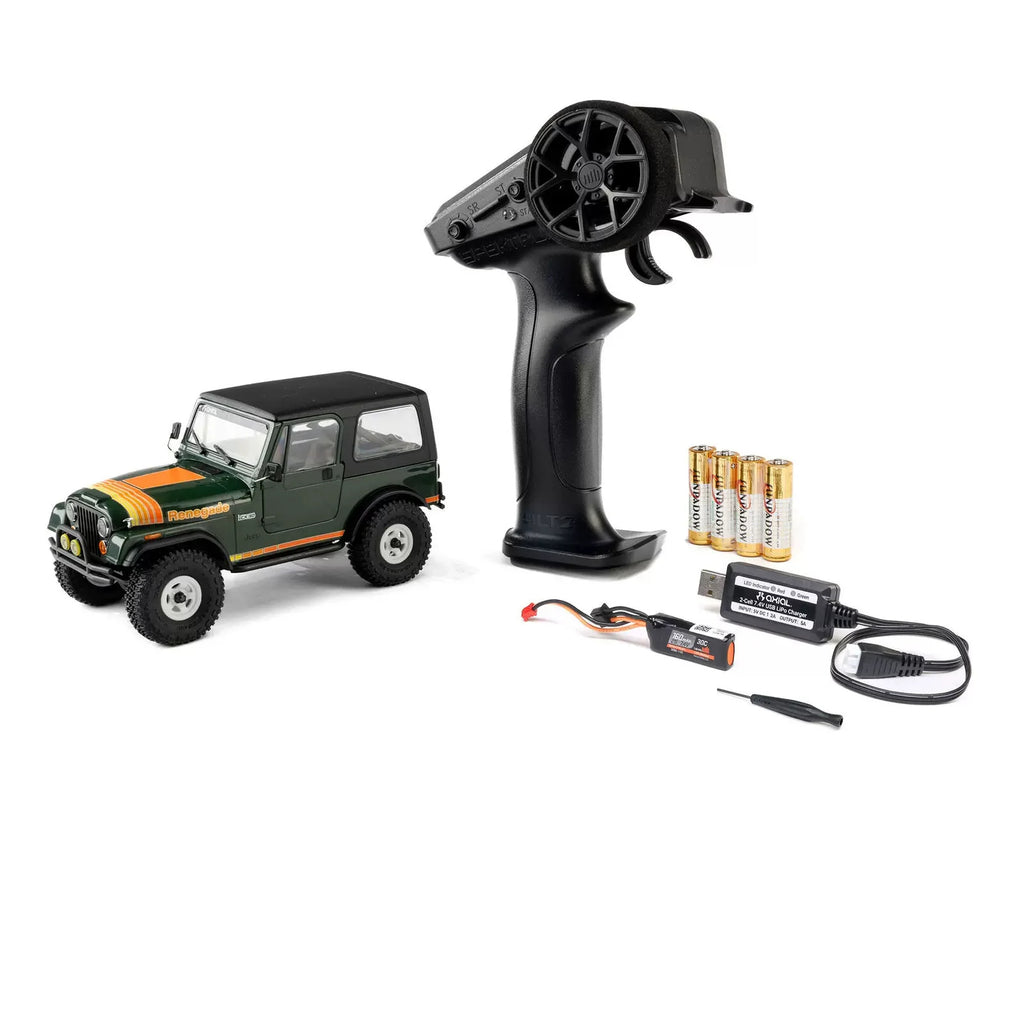 Jeep CJ-7 - Green Axial SCX30 crawler and source-shown equipment