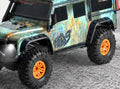 Teal Graphic RC wagon body graphics and orange wheel detail; partial vehicle view