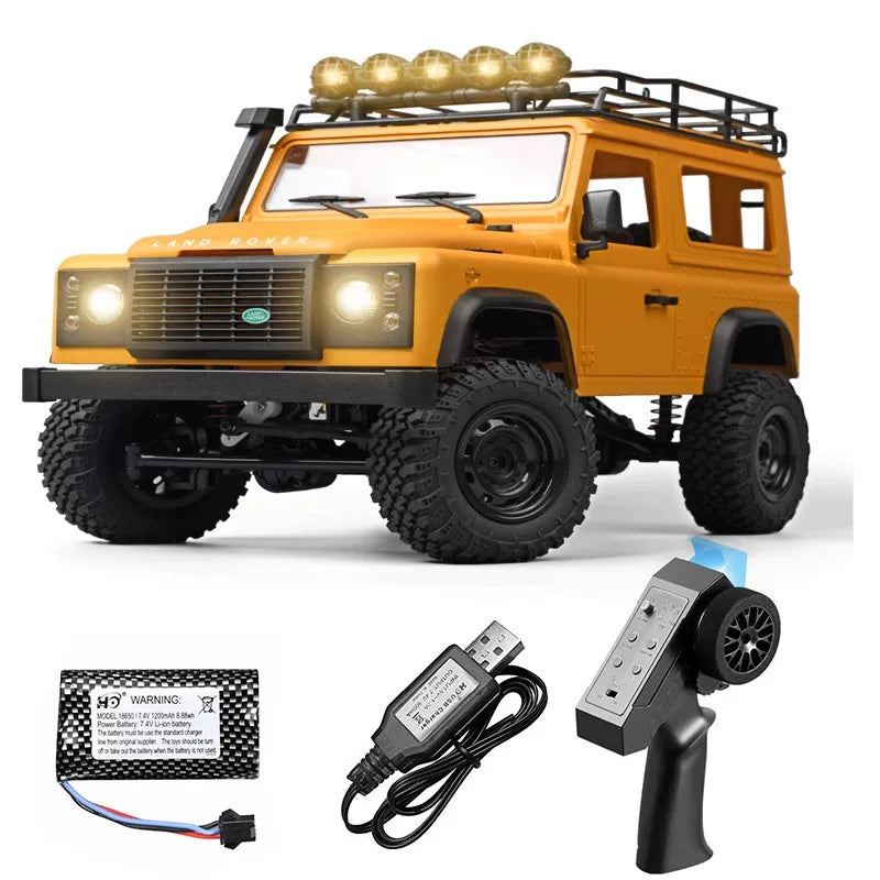 Yellow MN98 base vehicle with pistol controller, battery and USB charger