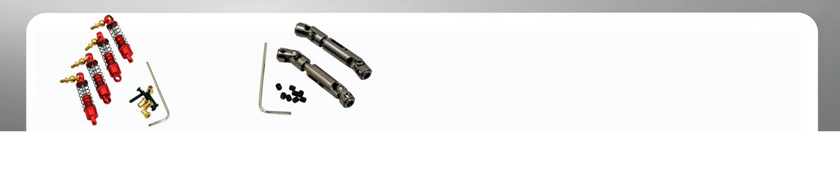 Four metalhydraulicshocks andtwo metaldriveshafts specifiedforgreen entryupgrade