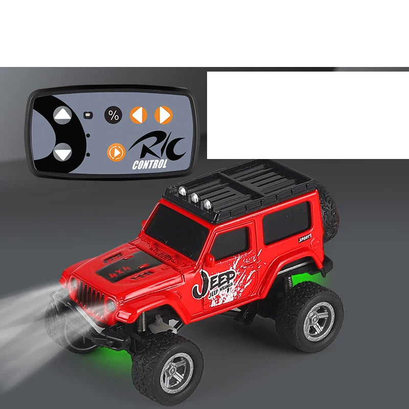 Mini RC SUV with Color and Trailer Choices: Red mini RC SUV and its mini controller