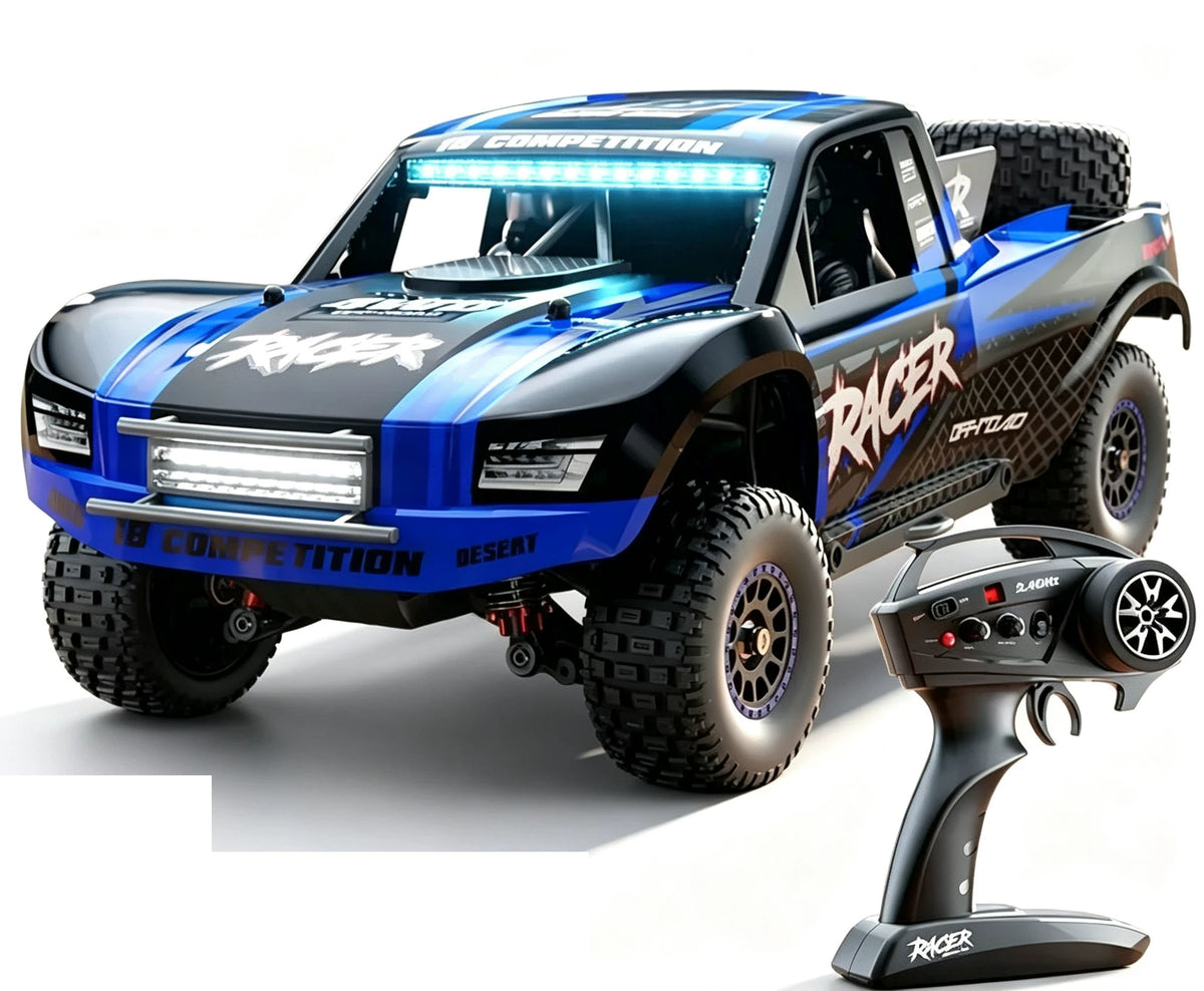 Blue HB-RD1204-1 RC short-course truck and included handheld controller, brushless version; selected battery quantity listed separately