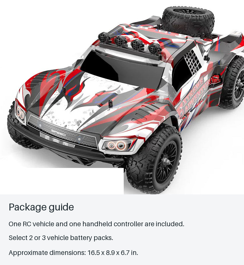 EXTREME ADVENTURE RC Trucks - Standard and Brushless Packages - source-backed package information card