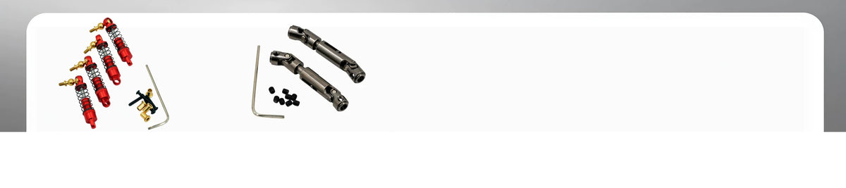 Four metalhydraulicshocks andtwo metaldriveshafts specifiedforgray entryupgrade