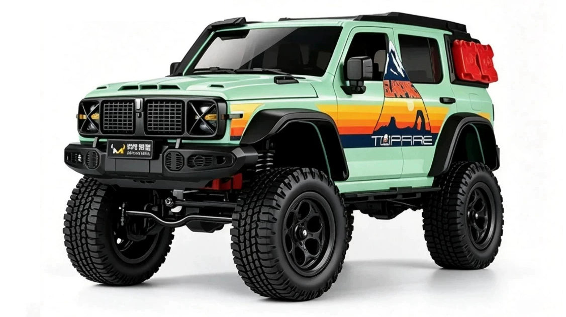Green striped MN300S portal-axle vehicle body; battery and hardware contents follow the selected package